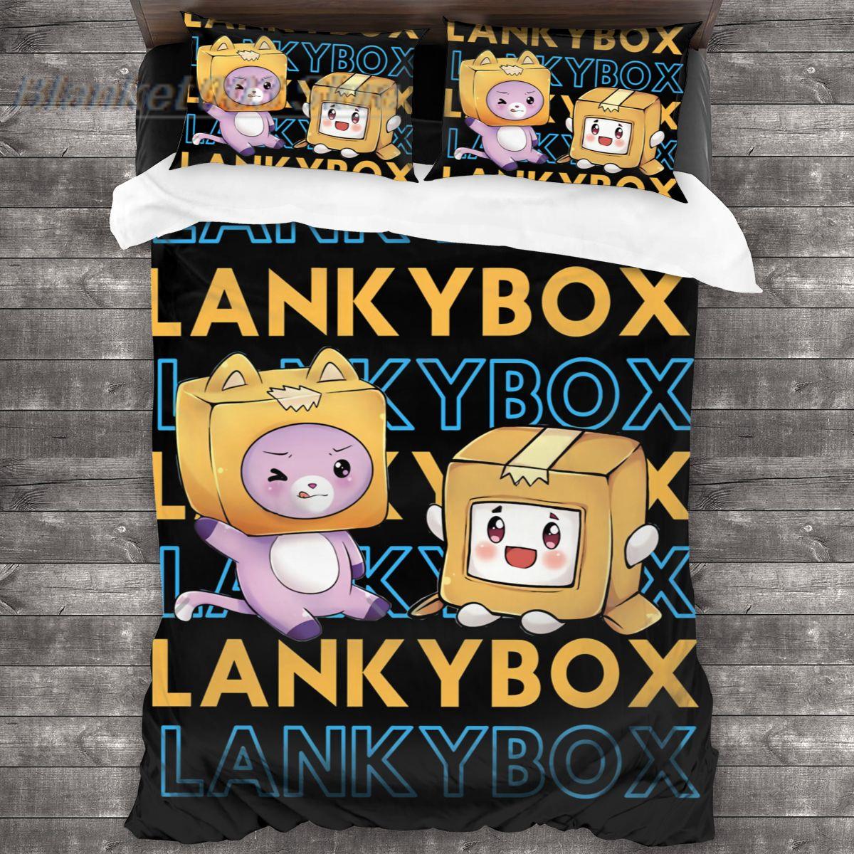 2022 Kawaii Lankybox Bedding Set Single Twin Full Queen King Size Bed Set Aldult Kid Bedroom - Lankybox Plush