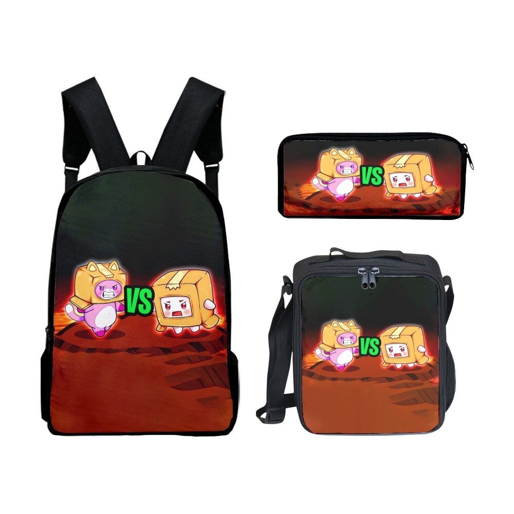 HOT Creative Fashion Classic Cool LankyBox 3D Print 3pcs Set pupil School Bags Laptop Daypack Backpack 1 - Lankybox Plush