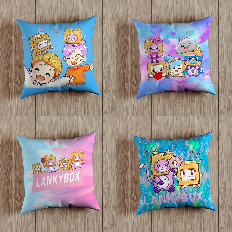 Lankybox Boxy Foxy Pillow Cover Robot Decorative Pillows For Sofa 45x45 Cushion Covers Fall Decor Square - Lankybox Plush